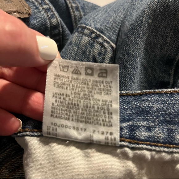 Men’s Distressed Wrangler Straight Leg Blue Jeans, Size W34 L32 - Picture 6 of 8